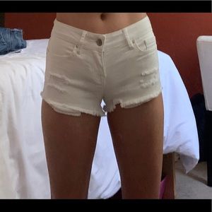White low rise shorts